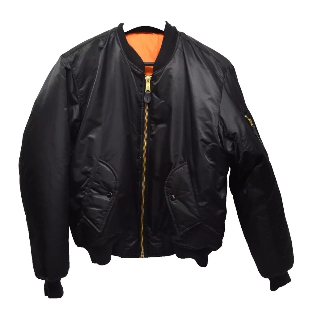 USAF Men's Black Intermediate Large Flyer's Large MIL-J0792 Jacket EUC (HU)